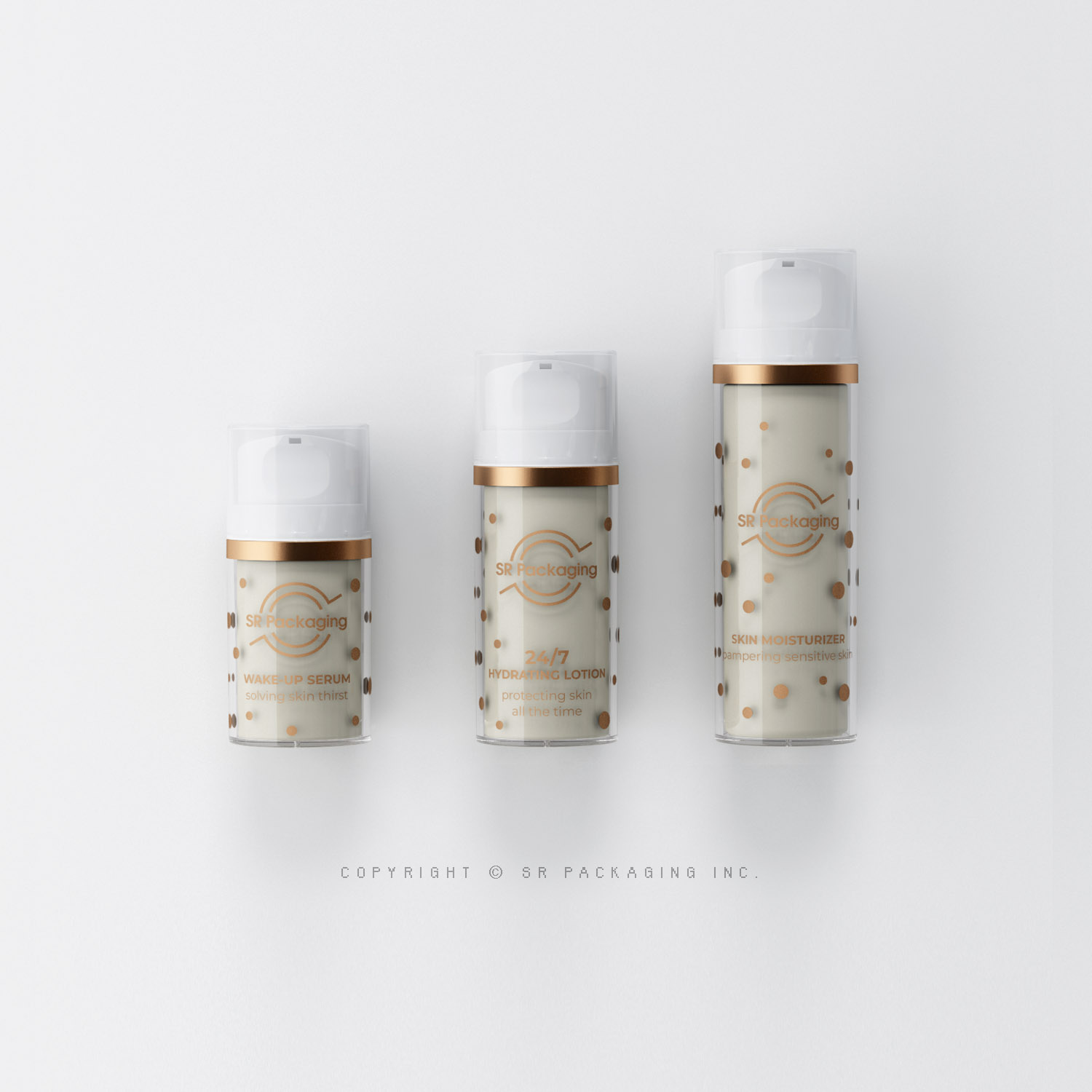 Refillable PCR Airless Bottle, visually appealing with the least effort