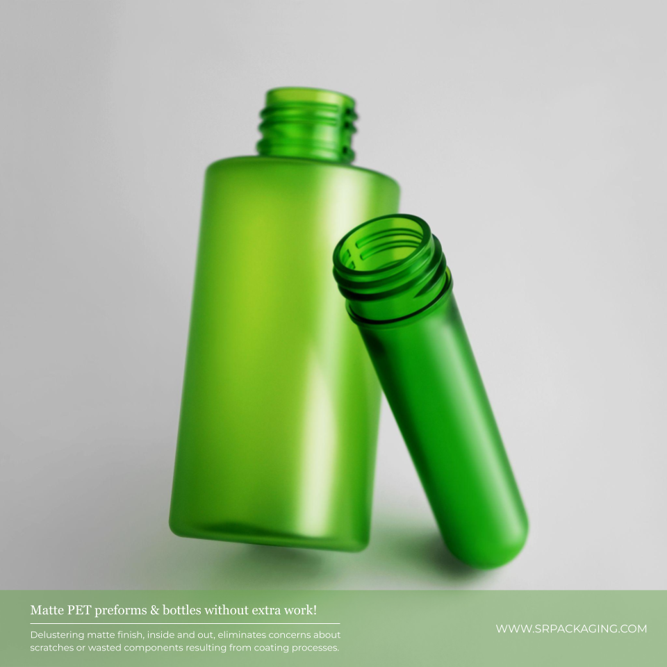 無需二次加工的磨砂質感霧面 PET 瓶胚、PET 瓶。