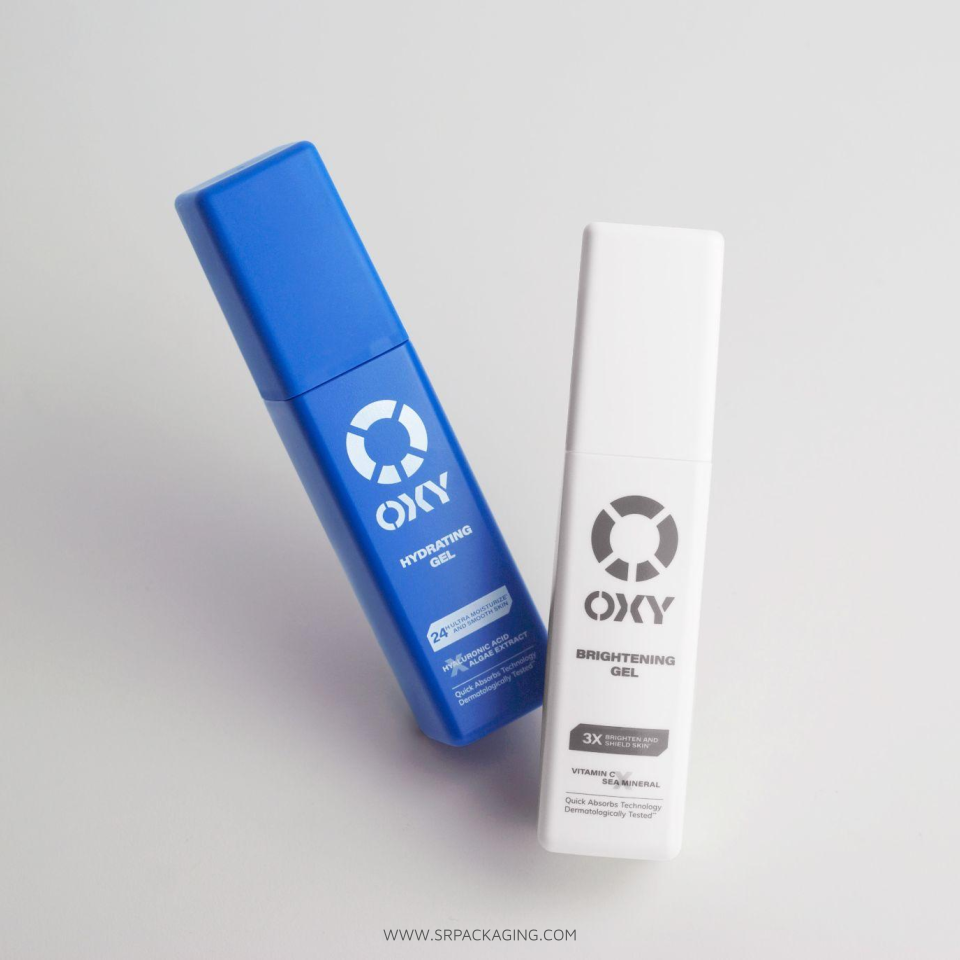 OXY Men's Skincare packaging selection - functionality with a sleek, masculine aesthetic.